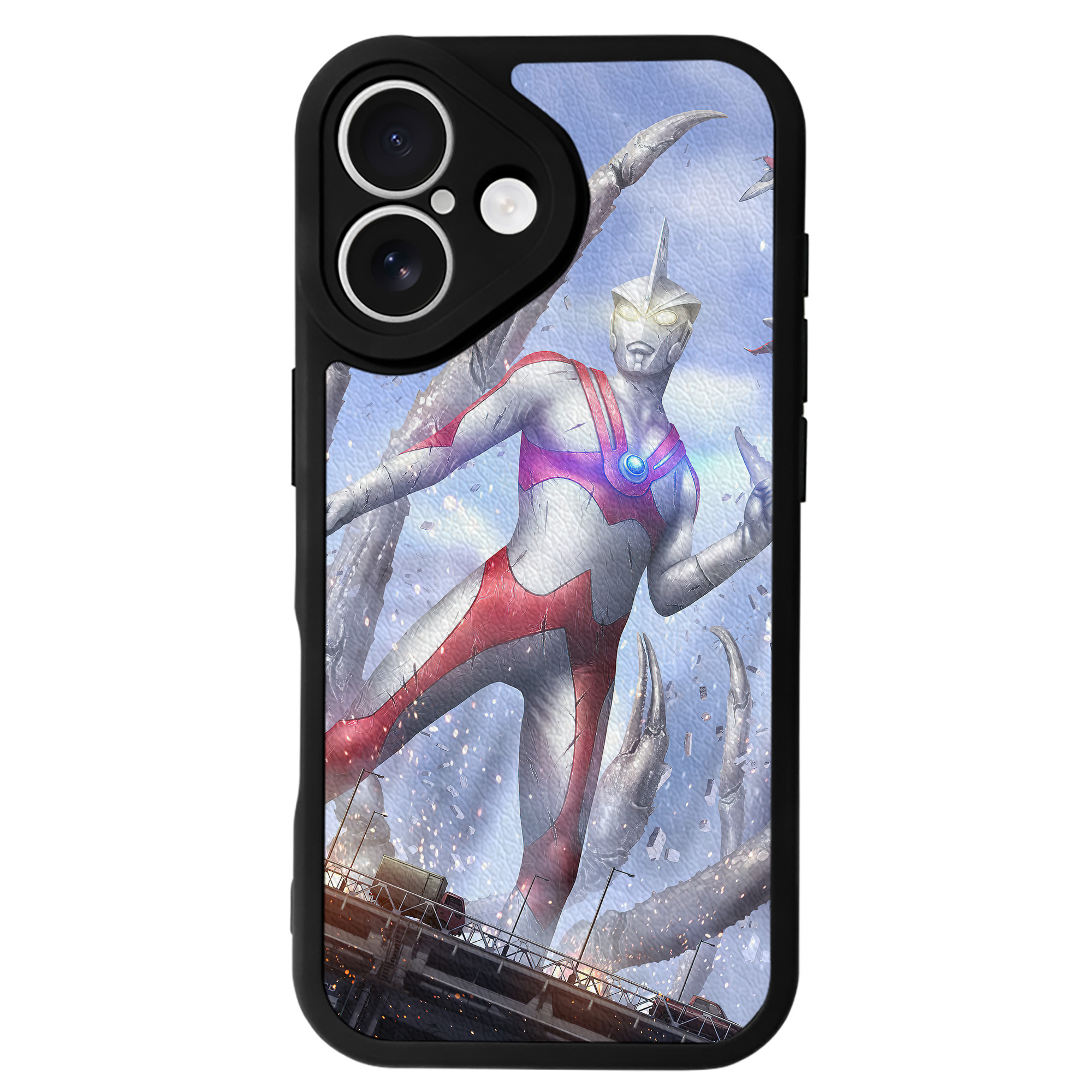 （画像用） ウルトラマン Ultraman 【iPhone 16シリーズ対応】シリコンスマホケース（レザー調） 材質：シリコン